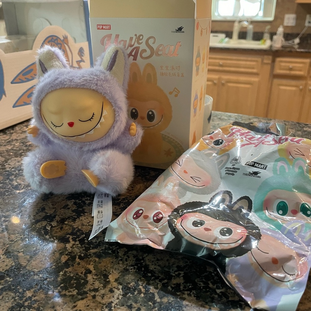 Purple Lafufu keychain pendant